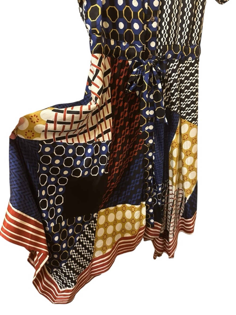 Maeve by Anthropologie Navy and Yellow Patterned Dress size S/m - Picture 10 of 13